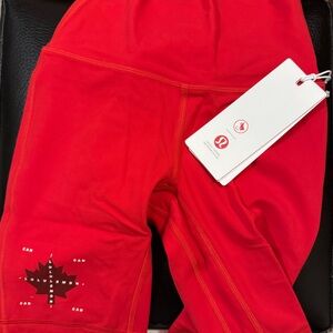 NWT Lululemon Team Canada Align High Rise HR Short Shorts Red 8” TC Size 2